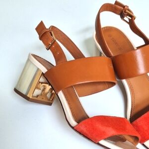Tory Burch Summer Block Heels | Suede and Leather | Size 5
